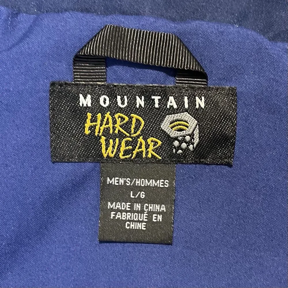 Mountain Hardware Jacket Men's Large Blue Gore-Tex Performance Shell Coat READ